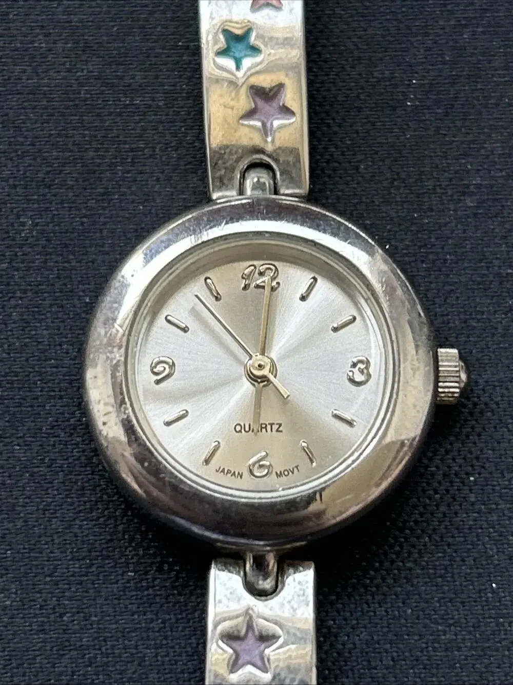 Silver Tone Multicolored Star Band Women’s Quartz Watch